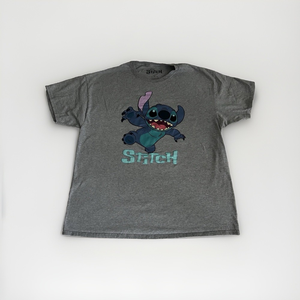 Lilo & Stitch Tshirt XL Gray Crazy Pose Animated Disney Movie Hawaii WDW